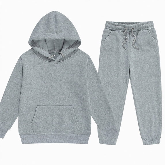 Vedolay Toddler Boys Girls Clothes Fall Winter Outfit Sets 2T 3T 4T 5T 6T 7T 8T Solid Color Long Sleeve Pullover Hoodie Sweatshirt and Elastic Pants Set 2 Piece Casual Clothing