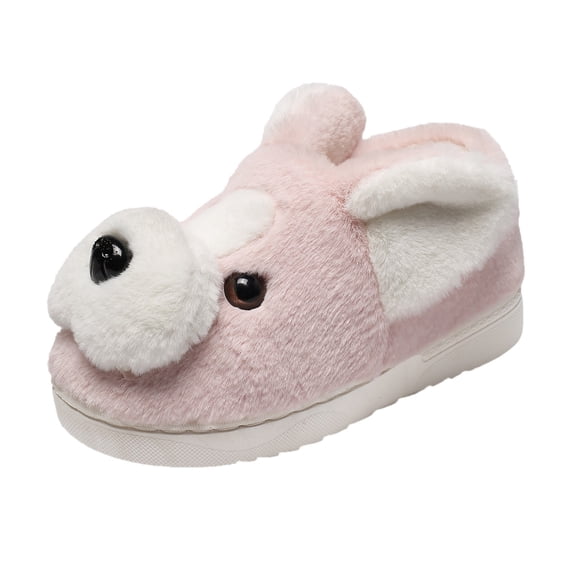 Vedolay Toddler Boys Girls Soft Plush Non-Slip House Slippers Warm Indoor Bedroom Shoes Pink,30-31