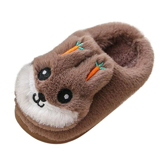 Vedolay Toddler Boys Slippers Lining Shoes Girls Indoor Slipper Winter Slippers Coffee,30