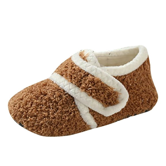 Vedolay Toddler Boys Slippers Warm Lightweight Girls Walking Shoes Brown,28
