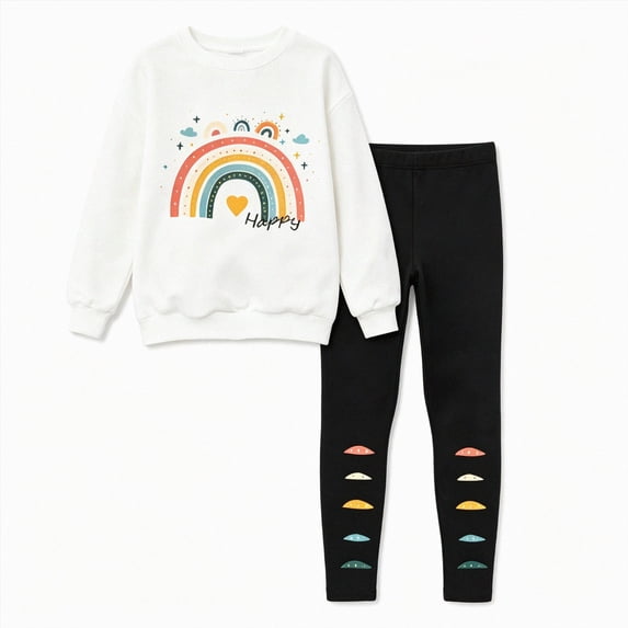 Vedolay Toddler Girl Clothes Fall Winter Long Sleeve Cute Print Sweatshirt+Legging Pants Set 2-Piece Size 3T-6T