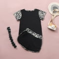 thumbnail image 1 of Vedolay Toddler Girl Short Set Girl's 2 Piece Outfits Floral Print Tie Neck Halter Top and Shorts Set,Black 3-4 Years, 1 of 5