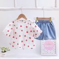 thumbnail image 1 of Vedolay Toddler Girl Short Set Girls 2-Piece Fashion Tee Shirt and Active Short Summer Clothes,White 18-24 Months, 1 of 5