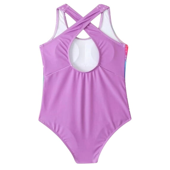 Vedolay Toddler Girl Swimsuit Girl's Cut Out Dot Print One Piece Swimsuit Color Block Bathing Suit,Pink 8 Years