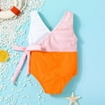 thumbnail image 1 of Vedolay Toddler Girl Swimsuit Girl's One Piece Knot Bathing Suit Solid Criss Cross Spaghetti Strap Swimsuit,Orange 2 Years, 1 of 1