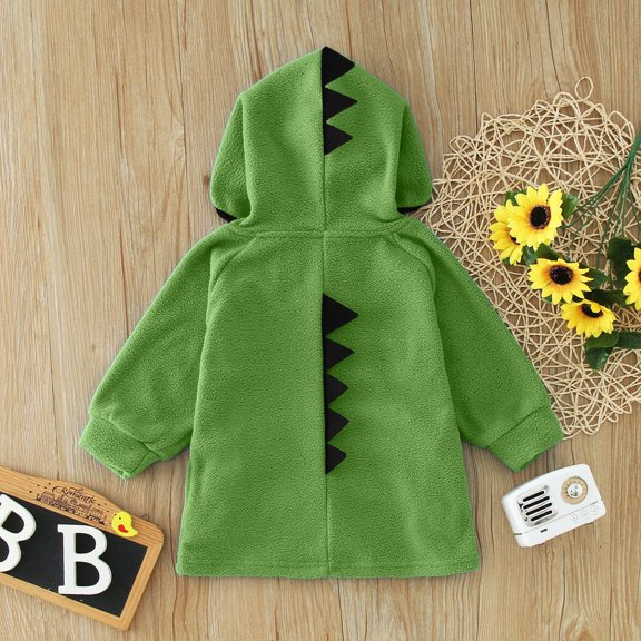 Vedolay Toddler Girl's Winter Jacket Lapel Button Down Sherpa Warm Outerwear,Green 3-4 Years