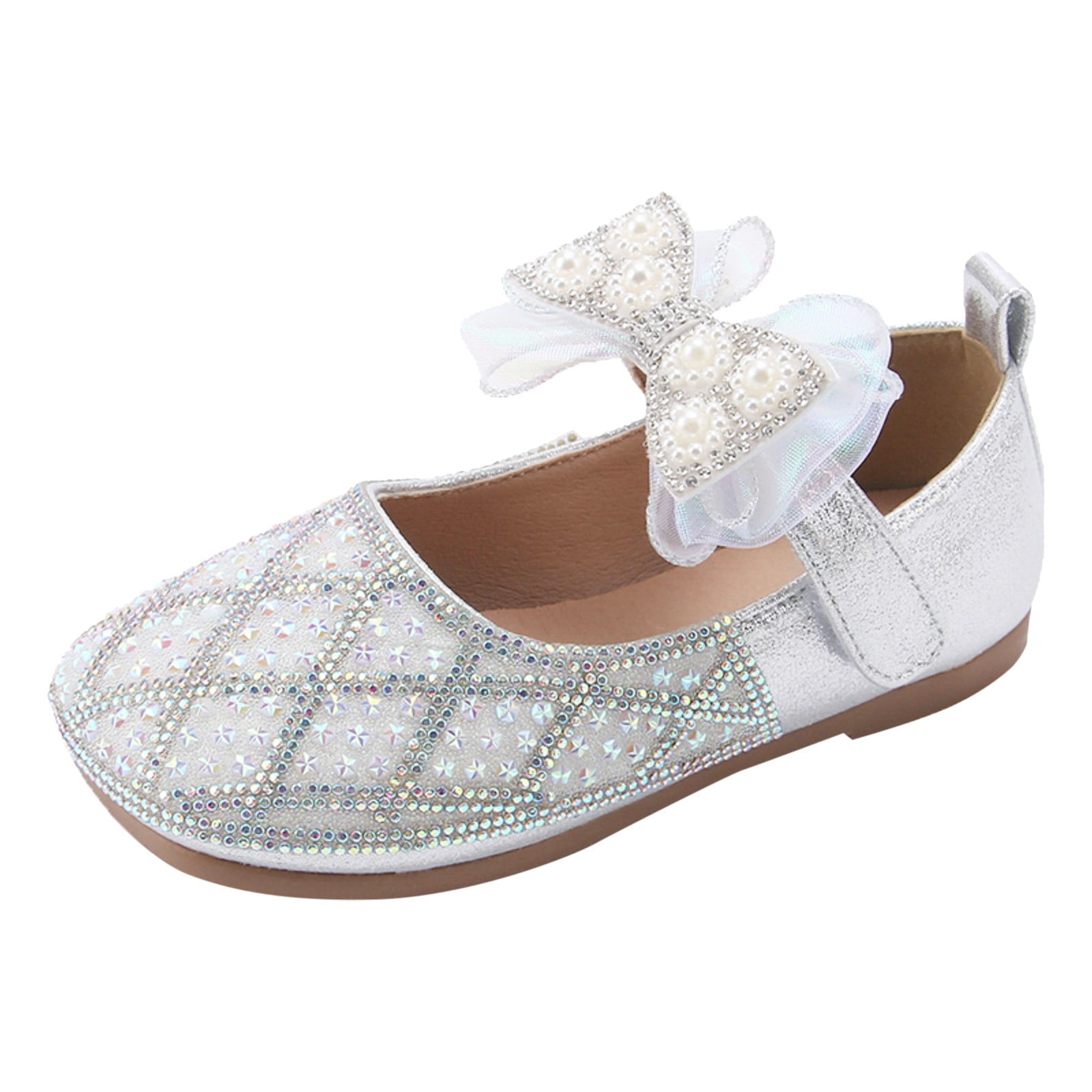 Vedolay Toddler Girls Dress Shoes Ankle Strap Ballet Flats Flower Girl