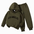 thumbnail image 1 of Vedolay Toddler Girls Fall Hooded Sweatshirt Set Long Sleeve Top and Sweatpants for Outdoor Play (AG,6-7 Years), 1 of 5