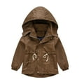 thumbnail image 1 of Vedolay Toddler Jacket Hoods Print Windproof Autumn Zipper Toddler Grils Jacket Brown,120, 1 of 4