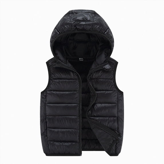 Vedolay Toddler Kids Boys Girls Puffer Vest Coat Sleeveless Full Zip Hooded Coat Outerwear