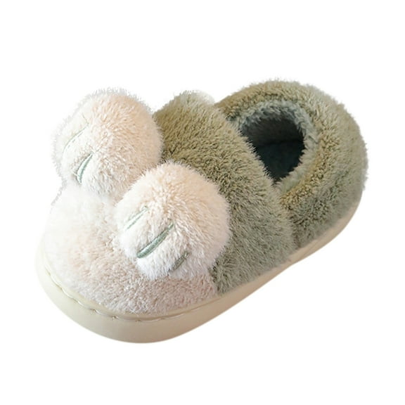 Vedolay Toddler Slippers Girls Boys House Shoes Baby Winter Plush Cozy House Slipper Green,24