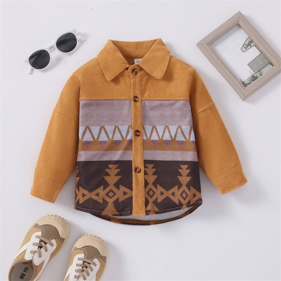 Vedolay Top 2023 Fall Jackets for Toddler Kids Print Long Sleeve Zip Up Hooded Jacket,Bronze 12-18 Months