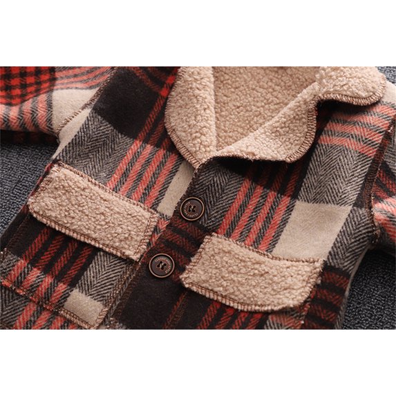 Vedolay Top Baby Boys Chic Collarless Jackets Long Sleeve Winte Zippered Coat,Red 9-12 Months