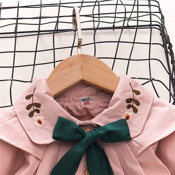 Vedolay Top Girls Fall Long Sleeve Button Front Lapel Collar Jacket,Pink 12-18 Months