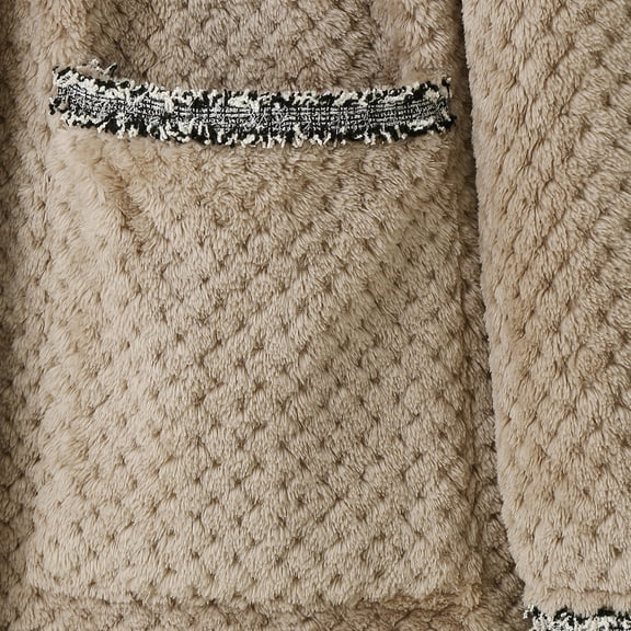 Vedolay Top Womens Rhinestone Fringe Casual Jacket Cropped Distressed Casual Jackets,Khaki 4XL