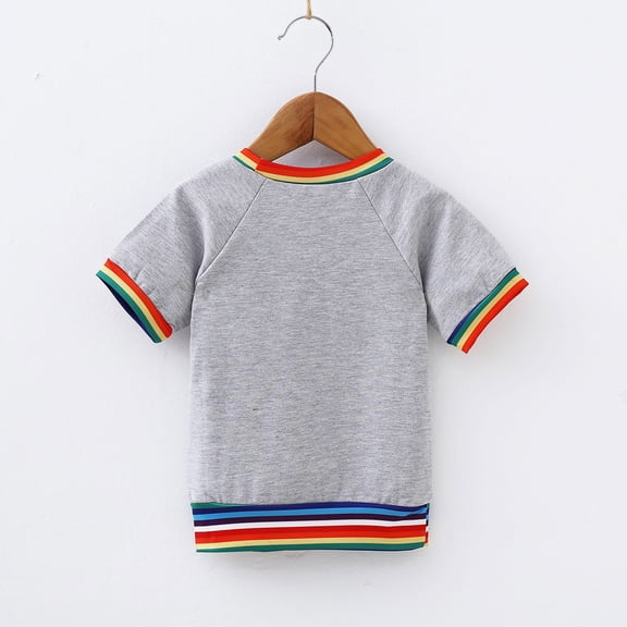 Vedolay Tops For Boy T-Shirt Youth Novelty Graphic Round Neck T-Shirt Printing Short Sleeve for Daily Life,Light Blue 4-5 Years