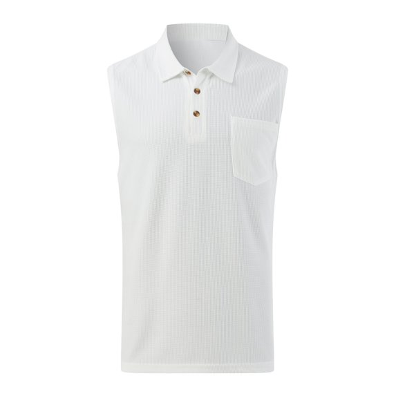 Vedolay Tops Men's Cut Out Round Neck Sleeveless Cropped Tank Club Party Street Top,White XXL