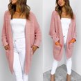 thumbnail image 1 of Vedolay Tops Women's Casual Long Sleeve Lapel Open Front Button Work Business Jackets with Pockets,Pink M, 1 of 5