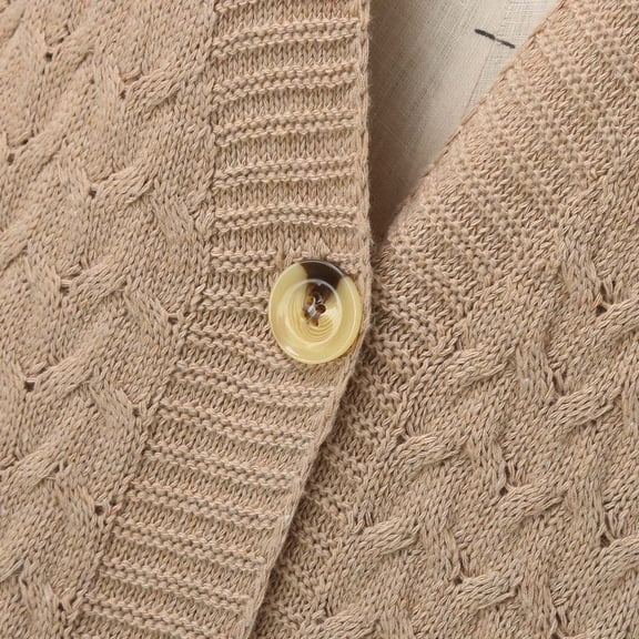 Vedolay Tops Women's Casual Open Front Long Sleeve Work Business Lapel Jacket with Pockets,Khaki M