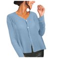 thumbnail image 1 of Vedolay Tops Women's Cropped Casual Jacket Button Down Long Sleeve Fitted Casual Coat,Blue XL, 1 of 5