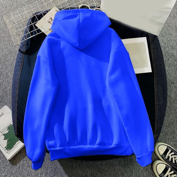 Vedolay Tops Women's Oversized Sweatshirts Hoodies Long Sleeve Pullover Fall Clothes with Pocket,Blue L