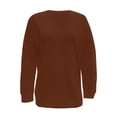 thumbnail image 1 of Vedolay Tops Womens Long Sleeve Sweatshirts Casual Crewneck Loose Fit Pollover Hoodie Fall Cute Tops,Brown L, 1 of 5