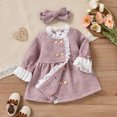 thumbnail image 1 of Vedolay Tops for Girl Casual Toddler Kids Solid Color Coat Notched Collar Double Elegant Coat,Pink 0-6 Months, 1 of 5