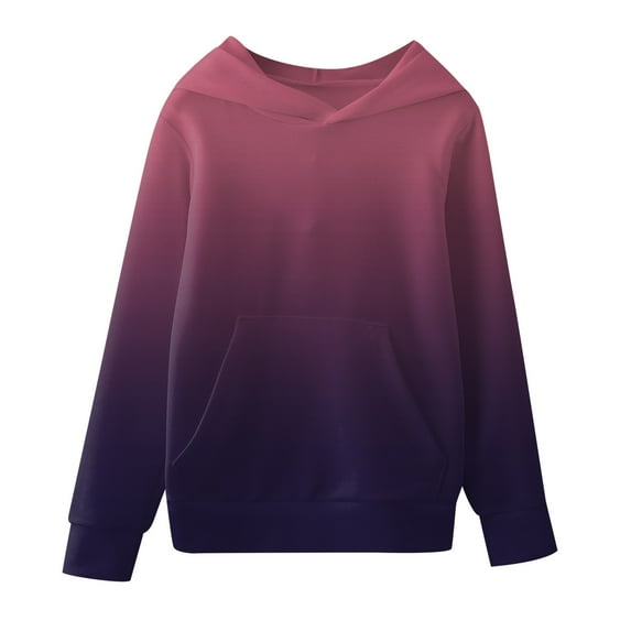 Vedolay Tops for Girls Winter Sweatshirts Long Sleeve Crew Neck Loose Solid Color Pullover Top,Purple 7-8 Years