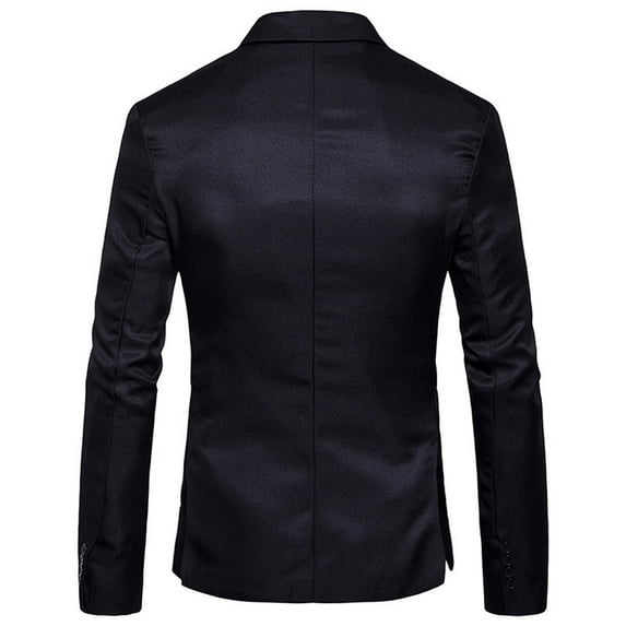 Vedolay Tops for Men Casual Office Long Sleeve Open Front with Button Suit Jacket,Black XL