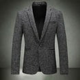 thumbnail image 1 of Vedolay Tops for Men Oversized Casual Long Sleeve Single Button Office Business Jackets Blazer,Black 170, 1 of 3