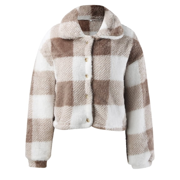 Vedolay Tops for Women Button Down Long Sleeve Casual Jacket Coat With Pockets,Khaki M