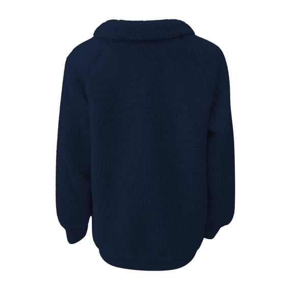 Vedolay Tops for Women Casual Oversize Casuals Jacket Women Vintage Long Sleeve Basic Coat with Pocket,Navy XXL