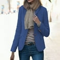 thumbnail image 1 of Vedolay Tops for Women Women's Casual Lapel Single Long Sleeve Office Work Suit Jacket,Blue L, 1 of 5
