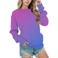 thumbnail image 1 of Vedolay Tops for Women Women's Fall Fashion Sweatshirt Long Sleeve Pullover Casual Top,Purple S, 1 of 4