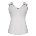 thumbnail image 1 of Vedolay Tops for Womens Women's Crop Tops Backless Deep V Neck Short Sleeve T Shirts Causal Slim Fit Tee Summer Crop Cami,White M, 1 of 4