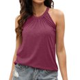 thumbnail image 1 of Vedolay Trendy Tops For Women Women's Sleeveless V Neck Tank Tops Summer Casual Basic Solid Color Camis Tee Shirts,Purple S, 1 of 5