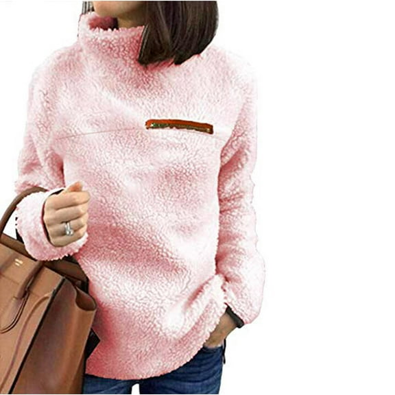 Vedolay Trendy Tops for Women Sweatshirt for Women 2023 Fall Long Sleeve Crewneck Pullover Tops,Pink L