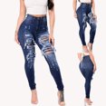 thumbnail image 1 of Vedolay Trousers Casual 2023 Jeans for Women Fashion High Waisted Stretch Straight Leg Denim Pants,Blue XL, 1 of 5