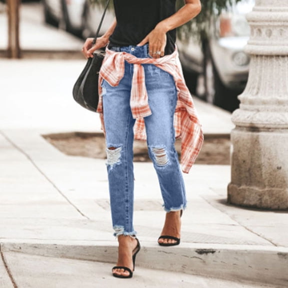 Vedolay Trousers Women's High Waist Tummy Control Classic Skinny Jeans,Blue S