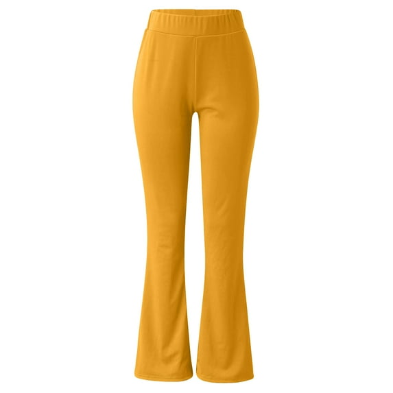 Vedolay Trousers Women's Loose High Waist Tie Wide Leg Pants Casual Leisure Pants,Yellow XXL