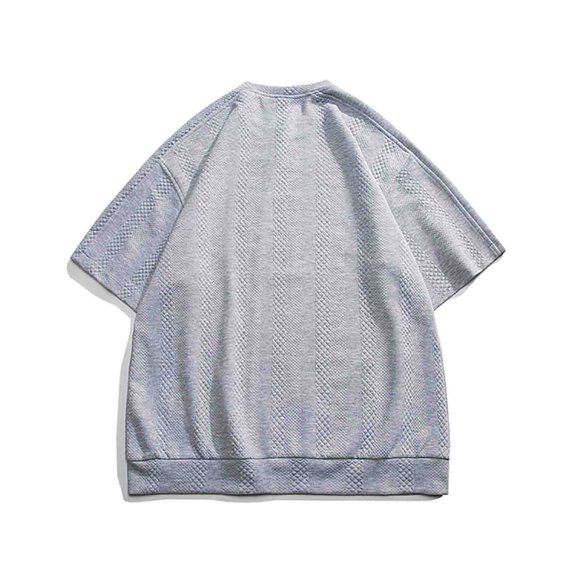 Vedolay Tshirts For Men Men's Fashion Shirt Short Sleeve Beach V-Neck Drawstring Printing Summer Top,Gray M