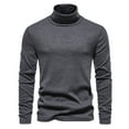 thumbnail image 1 of Vedolay Turtleneck Sweater for Men Solid Turtleneck Basic Pullover Sweater Grey,XL, 1 of 2