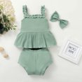 thumbnail image 1 of Vedolay Two Piece Sets For Girls Girl's 2Pc Sets Ruffle Tank and Drawstring Shorts Set,Green 18-24 Months, 1 of 5