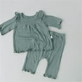 thumbnail image 1 of Vedolay Two Piece Sets for Boy 2 Piece Outfits Tie Dye Letter Long Sleeve Top and Track Pants Set,Sky Blue 12-18 Months, 1 of 2