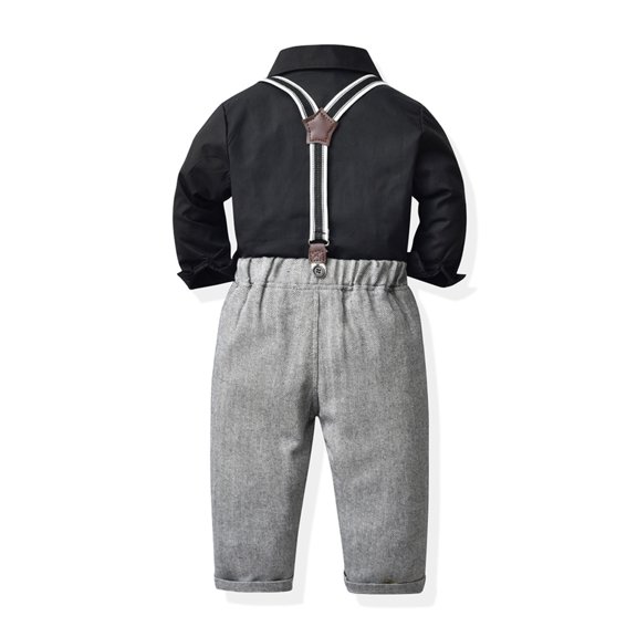 Vedolay Two Piece Sets for Boy Boy Fall Two-Piece Suit, Cotton Long Cartoon Print Pattern Long Sleeve Top & Pants Set,Black 6-7 Years