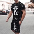 thumbnail image 1 of Vedolay Two Piece Short Set 2023 Casual Sport Set for Mens Two Piece Suit Casual Suit Sweatsuit Sportswear,Black S, 1 of 2