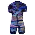 thumbnail image 1 of Vedolay Two Piece Short Sets 2023 Men Shorts Sets for Summer 2 Piece Short Sleeve T Shirts and Shorts Outfits,Blue XL, 1 of 3