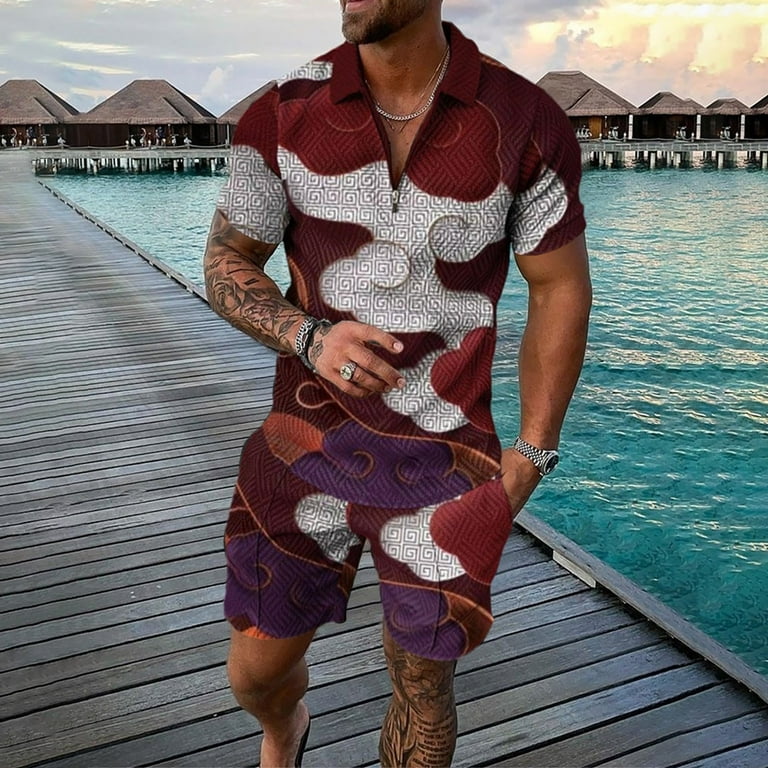 Two piece shop short set men's