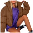 thumbnail image 1 of Vedolay Warm Winter Coats 2023 Waterproof Rain Jacket Raincoat Outdoor Hooded Windbreaker Brown,S, 1 of 5