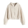 thumbnail image 1 of Vedolay Warm Winter Coats Buttons Solid Winter Coat Fall Coat for Women Beige,L, 1 of 5